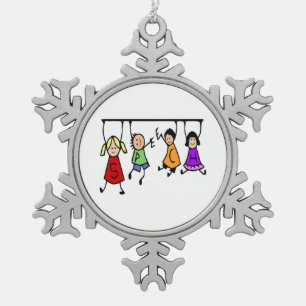 Ornement Flocon De Neige Jote Kids Cartoon tenant des mots de la parole