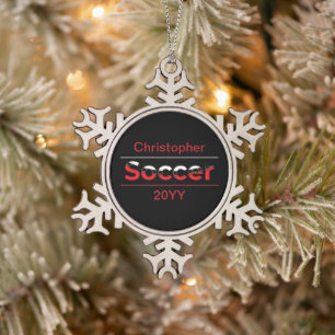 Ornement Flocon De Neige Joueur de soccer - Arc géométrique minimaliste Art