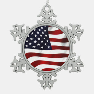 Ornement Flocon De Neige Jour de l'indépendance patriotique du drapeau amér