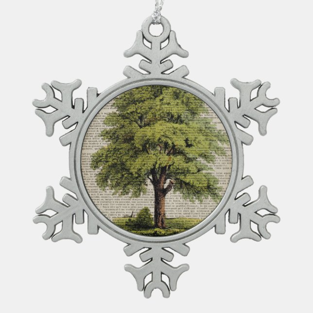 Ornement Flocon De Neige Jour des terres ECO dictionnaire imprime chêne vin (Devant)