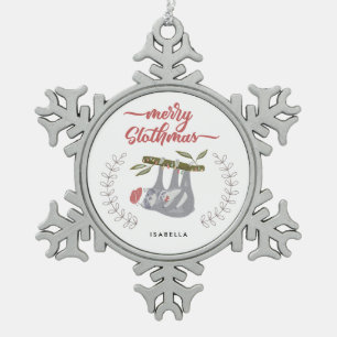 Ornement Flocon De Neige Joyeuse paresse accrochante personnalisée mignonne