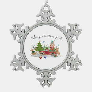 Ornement Flocon De Neige Joyeux cadeau de Noël Yall