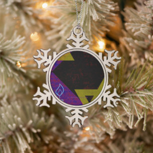 Ornement Flocon De Neige Joyeux Hanukkah Étoile de David ménorah Dreidel Sl