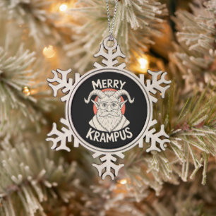 Ornement Flocon De Neige Joyeux Krampus Mythique Noël Xmas Fêtes