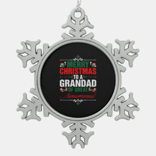 Ornement Flocon De Neige Joyeux Noël À Un Grand-Père De Grande Compréhensio