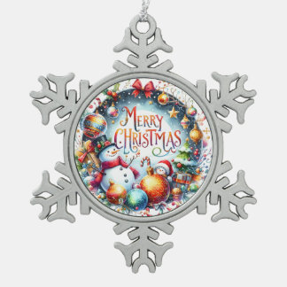 Ornement Flocon De Neige Joyeux Noël cadeau de Noël