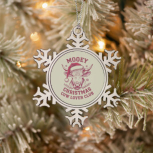 Ornement Flocon De Neige Joyeux Noël Club de l'Amant de Vache Occidental No