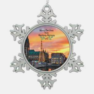 Ornement Flocon De Neige Joyeux Noël de Hambourg, Allemagne