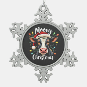 Ornement Flocon De Neige Joyeux Noël Drôle de Xmas Vache Amoureux de Bovins