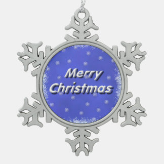 Ornement Flocon De Neige Joyeux Noël givré de la neige 3D
