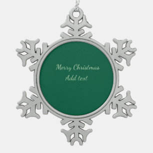 Ornement Flocon De Neige Joyeux Noël vert fond simple solo fête