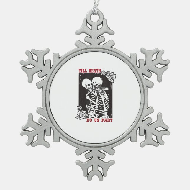 Ornement Flocon De Neige Jusqu'à la mort faisons-nous partie Mariage Squele (Devant)