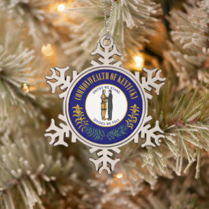 Ornement Flocon De Neige Kentucky : drapeau de l'État américain du Commonwe