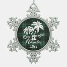 Key Largo Beach Floride Palm Green Plaid