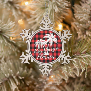 Ornement Flocon De Neige Key Largo Floride Plage Palmiers