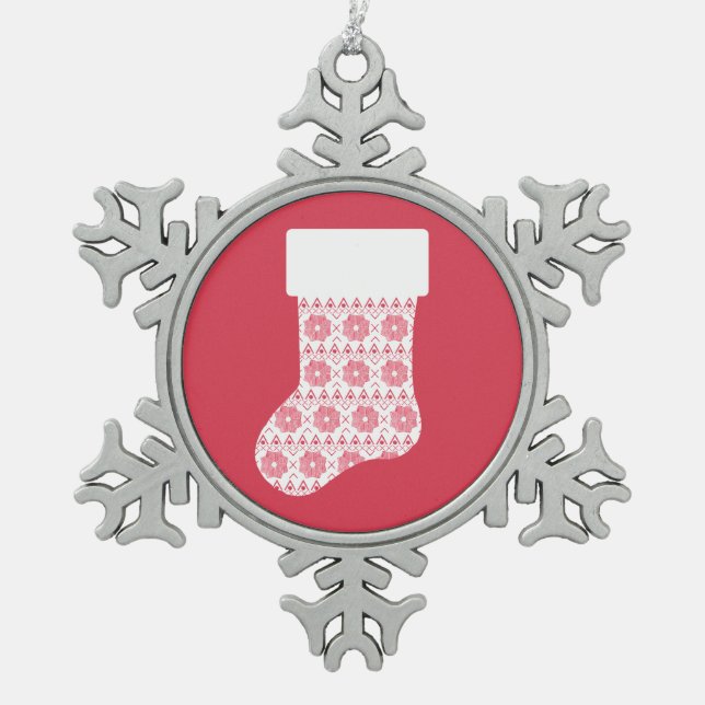 Ornement Flocon De Neige Knit d'hiver Ornement de Noël (Devant)