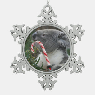 Ornement Flocon De Neige Koala de sucre de canne de Noël