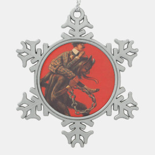 Ornement Flocon De Neige Krampus enlève un homme