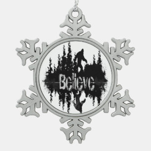 Ornement Flocon De Neige La légende Sasquatch, Big Foot Lake Reflection