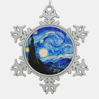 Ornement Flocon De Neige La nuit étoilée par Vincent Van Gogh