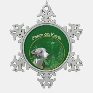 Ornement Flocon De Neige La paix Greyhound italienne