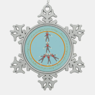 Ornement Flocon De Neige La paix Monkeys l'ornement