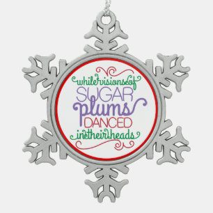Ornement Flocon De Neige La prune de sucre rêve l'ornement d'art de mot de