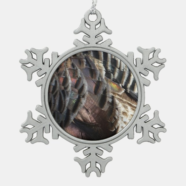 Ornement Flocon De Neige La Turquie sauvage Plumes I Abstrait Nature Design (Devant)