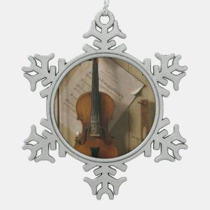 Ornement Flocon De Neige La vie, violon et musique toujours