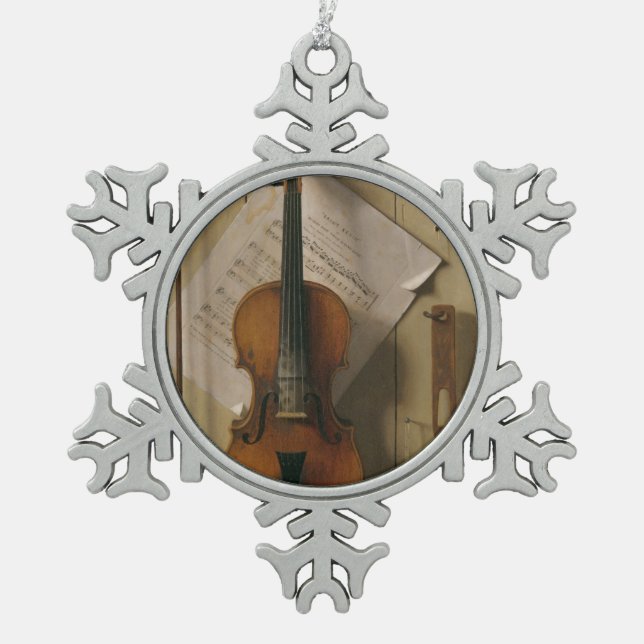 Ornement Flocon De Neige La vie, violon et musique toujours (Devant)
