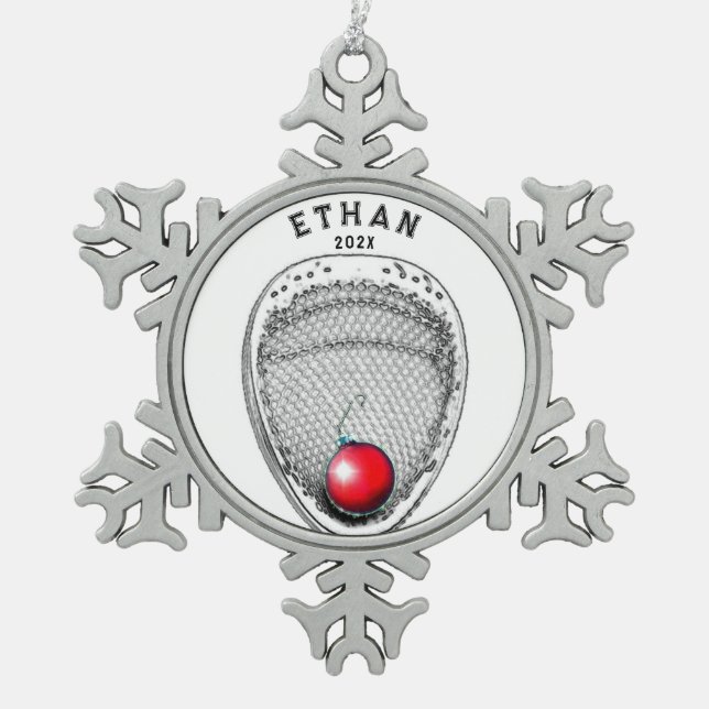 Ornement Flocon De Neige Lacrosse Goalie Christmas Collectif (Devant)
