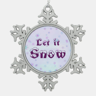 Ornement Flocon De Neige Laisse-le neiger ! Hiver Sky Snowflakes Pois