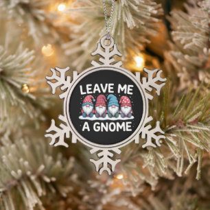 Ornement Flocon De Neige Laissez-moi un Gnome de Noël Pyjama de vacances