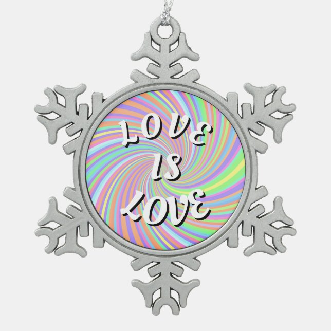 Ornement Flocon De Neige L'amour est l'amour de la fierté (Devant)