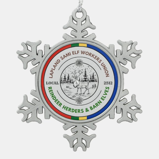 Ornement Flocon De Neige Lapand Sami Elf Workers Union Reindeer Herders (Devant)