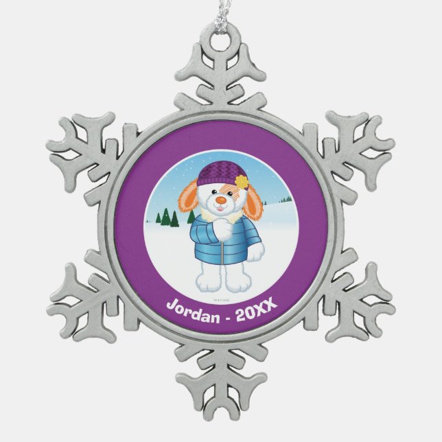 Ornement Flocon De Neige Lapin (Devant)