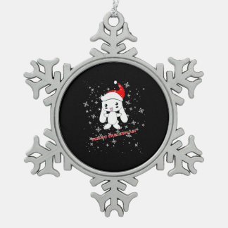 Ornement Flocon De Neige Lapin de Noël Furry