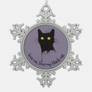 Ornement Flocon De Neige Le Chaton Noir Aimez-Moi Aimer Mon Amoureux des ch