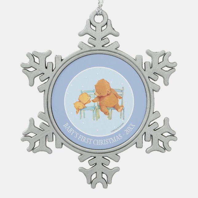 Ornement Flocon De Neige Le grand ours Brown aide peu ours jaune (Devant)