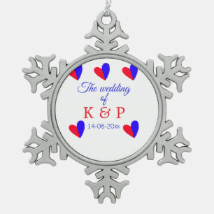 Ornement Flocon De Neige Le mariage d'ajouter le nom du couple date de la l