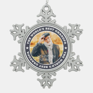 Ornement Flocon De Neige Le meilleur grand-père du monde moderne Star Phot