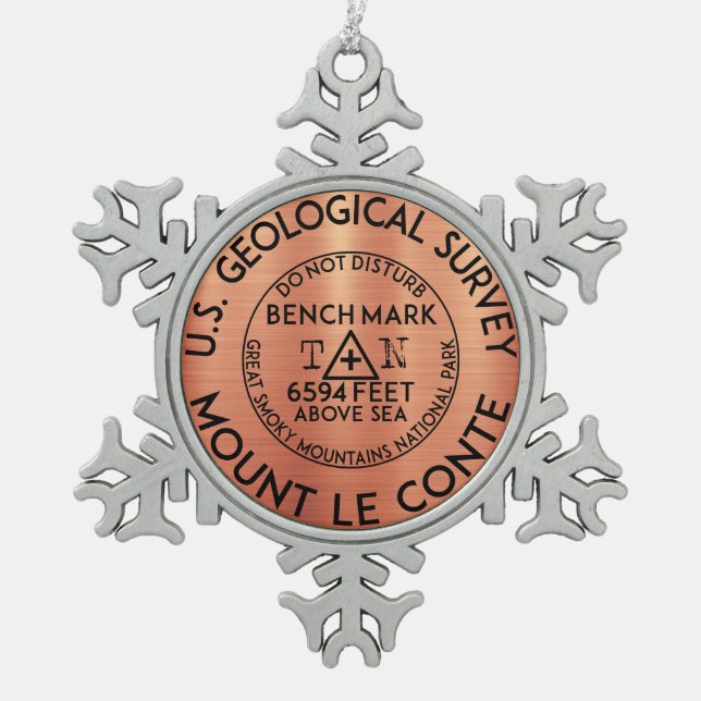 Ornement Flocon De Neige Le Mont Le Conte Benchmark Tennessee Super Smoke (Devant)