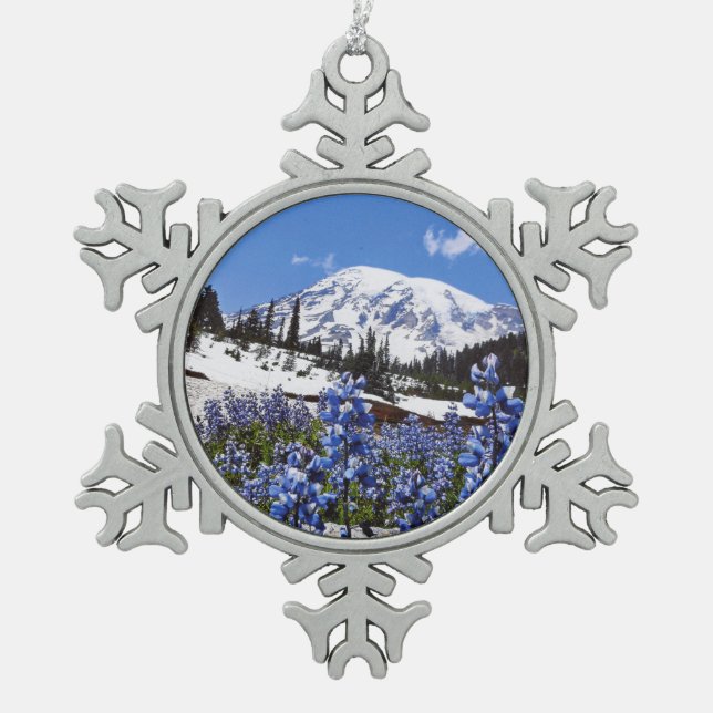 Ornement Flocon De Neige Le mont Rainier au point de paradis (Devant)