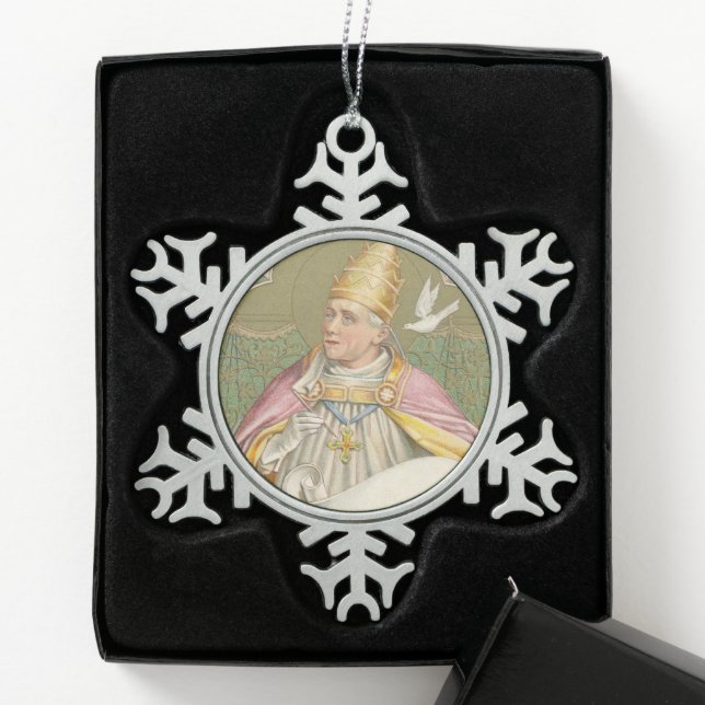 Ornement Flocon De Neige Le pape Saint Grégoire le Grand (M 067) (Boîte)