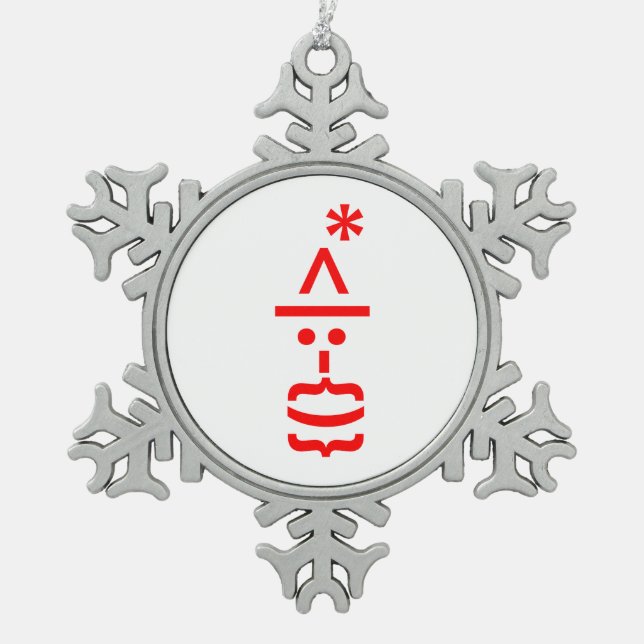 Ornement Flocon De Neige Le Père Noël avec la barbe Émoticon de Noël (Devant)