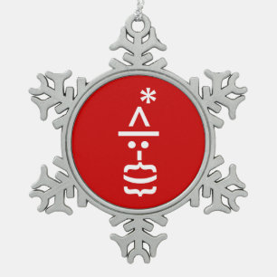 Ornement Flocon De Neige Le Père Noël avec la barbe Émoticon de Noël