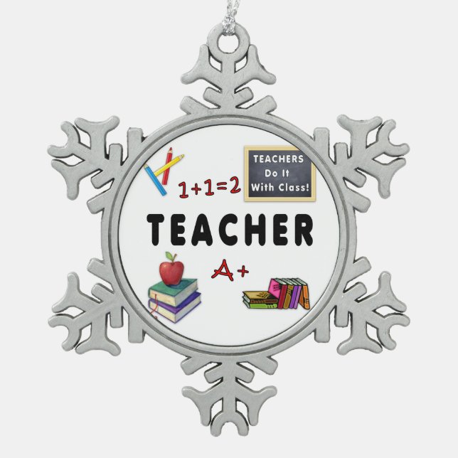 Ornement Flocon De Neige Les Enseignants Le Font Avec La Classe (Devant)