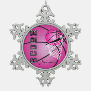 Ornement Flocon De Neige Les roses indien du basket-ball personnalisent