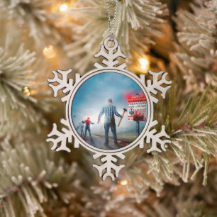 Ornement Flocon De Neige Les zombies aux yeux lumineux de SlipperyJoe pour 