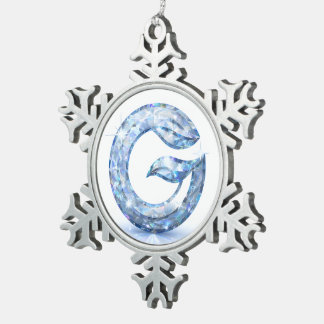 Ornement Flocon De Neige Lettre G abstraite minimaliste